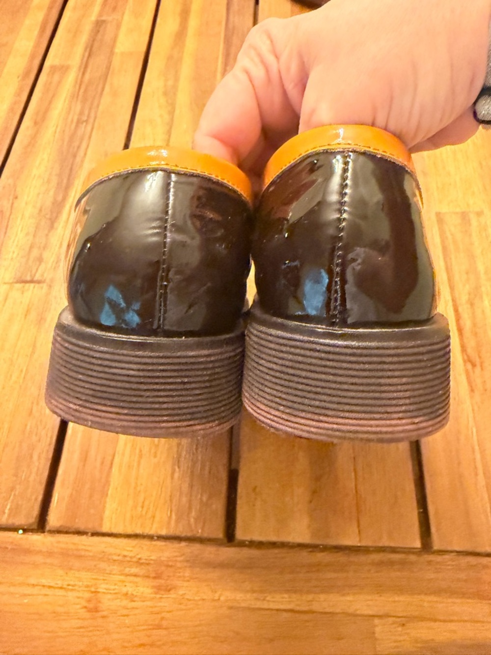 Jeffrey Campbell Colorblock Patent Leather Penny Loafers Women’s Size 9 - Picture 5 of 8